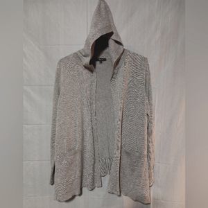 Verve Ami EUC Soft Gray Cardigan Hooded Sweater, Small